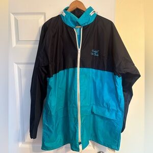 Navy and Teal Windbreaker Jacket